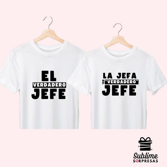 Polos PAREJA "EL JEFE & LA JEFA DEL VERDADERO JEFE"