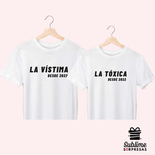 Polos PAREJA "LA VÍSTIMA & LA TÓXICA DESDE ---"