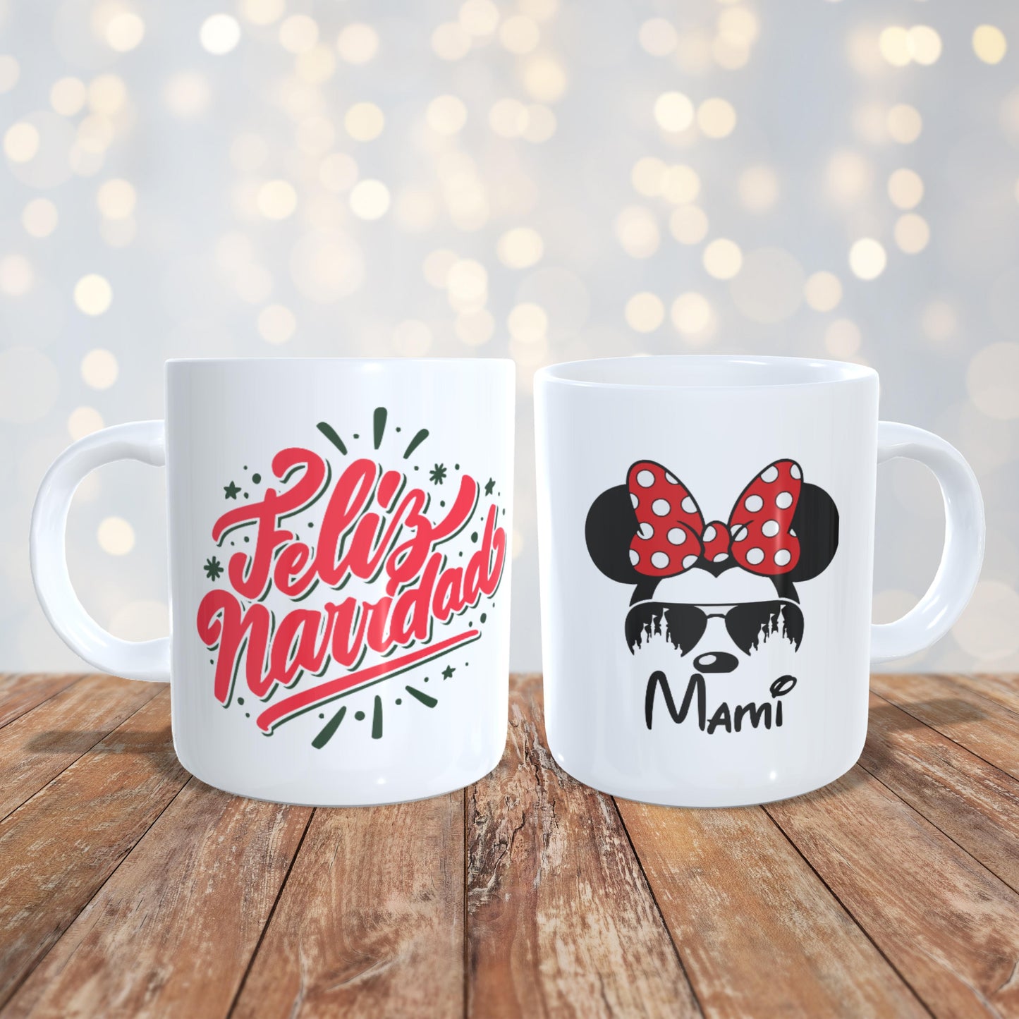 Taza Navidad Mickey/Minnie Mouse Disney [Personalizable]