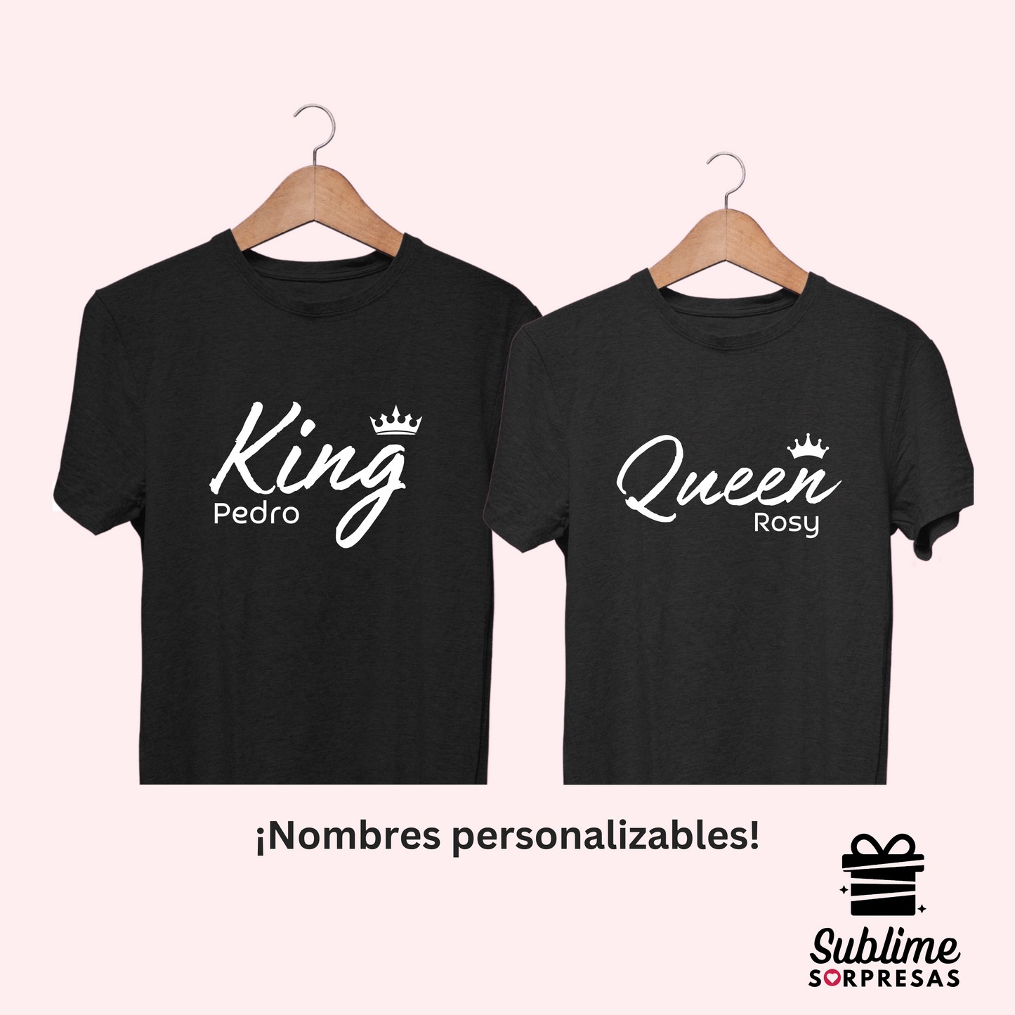 Polo PAREJA "KING & QUEEN" (Nombre Personalizable)