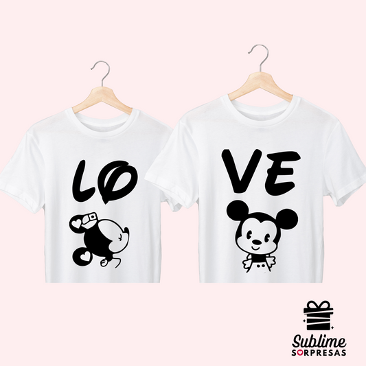 Polos PAREJA "LOVE MICKEY & MINNIE MOUSE"